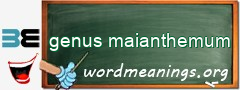 WordMeaning blackboard for genus maianthemum